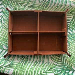 Brown Faux Leather Night Stand Organizer